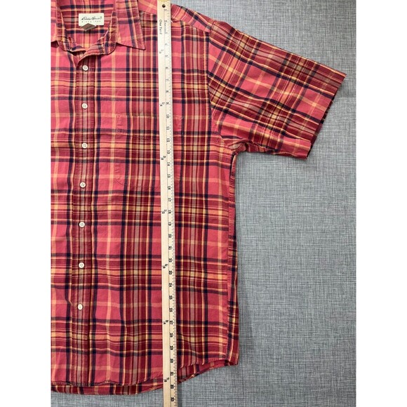Vintage Eddie Bauer Button Down Men's Large Plaid Pocket 100% Cotton - Picture 5 of 16